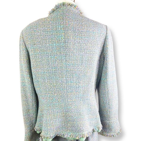 Vintage 1990's Lillie Rubin Tweed and Chiffon Two Piece Suit - Size 14 - Picture 5 of 7